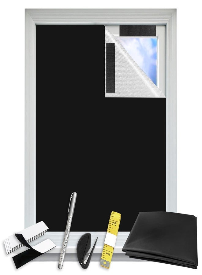 Frayot Blackout Blinds Shade,100% Blackout Material Curtains with Stickers,Portable Install for Bedroom,Travel, Dorm Room Window Shades No Drill（157" x 57" 1 Pack） - Image 1